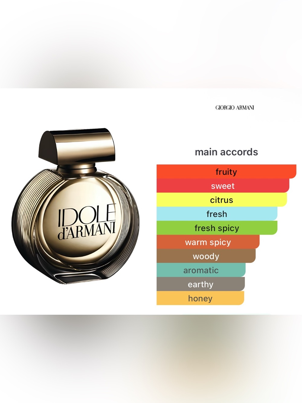 RARE Giorgio Armani Idole d'Armani Women's Perfume in Peachy Gold Bottle - Picture 2 of 2